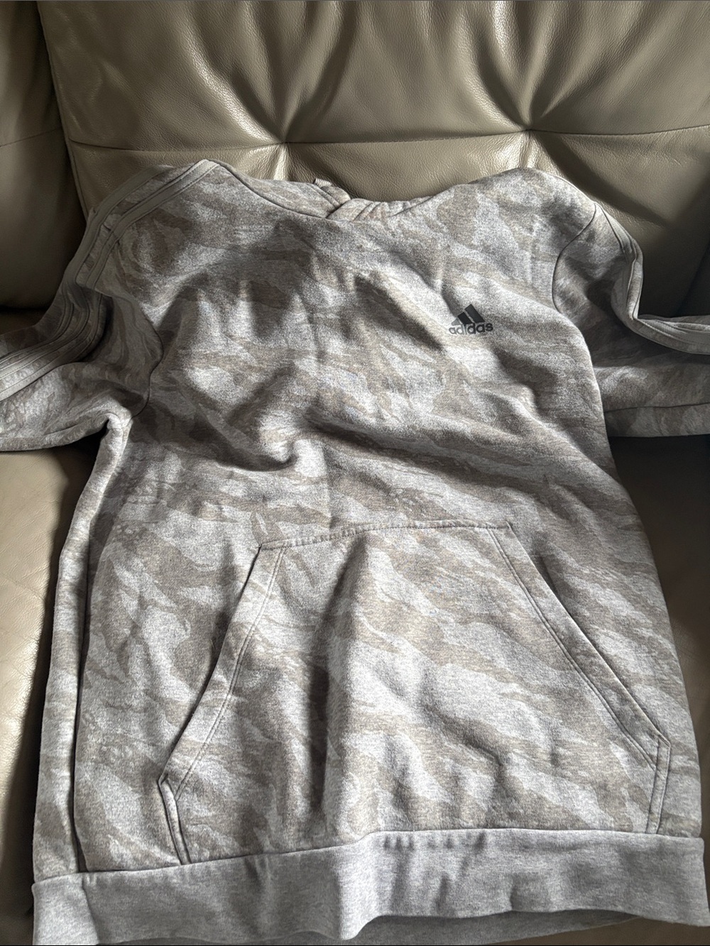 adidas Men's Gray Camo Crewneck Sweatshirt